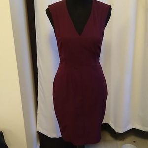 H&M Burgundy Sleeveless Sheath Dress